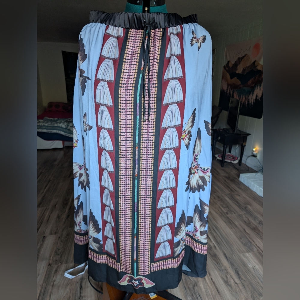 JAMIE OKUMA limited edition Blue Butterfly Maxi Skirt 2XL